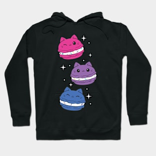 Bisexual Pride Flag Cute Cat Kawaii Macaron Hoodie